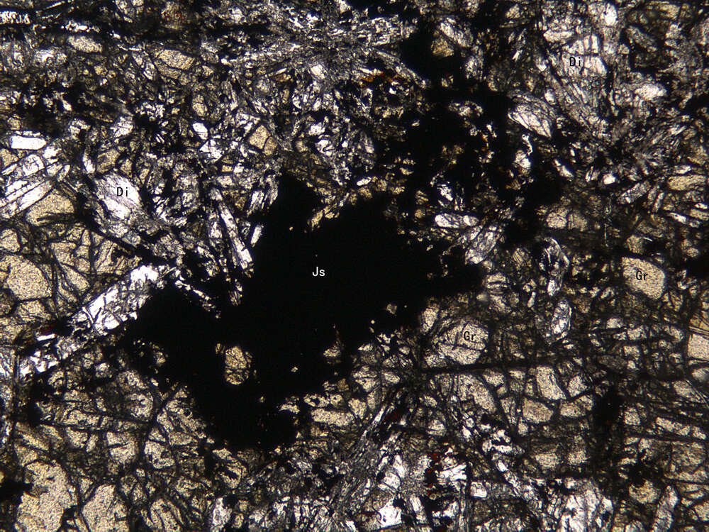 矿化透辉石榴石矽卡岩
浸染状黄铜矿矿石