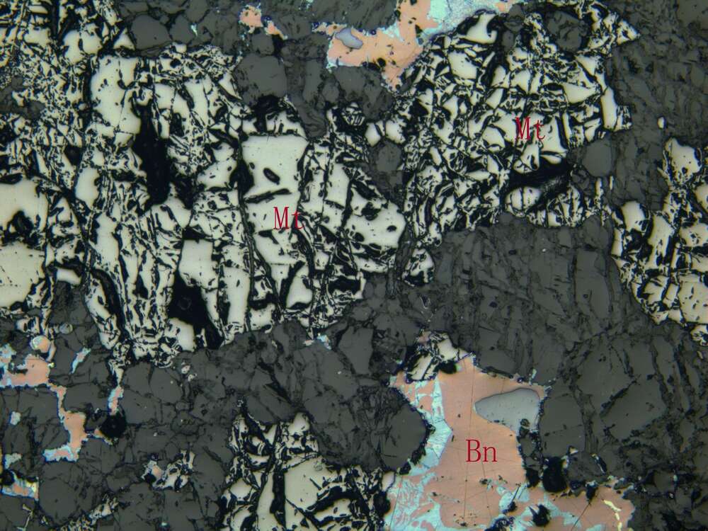 斑铜矿、磁铁矿矿石