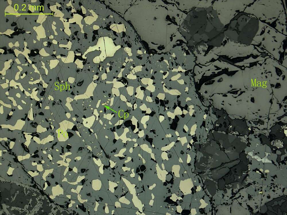 含磁黄铁矿闪锌矿磁铁矿矿石