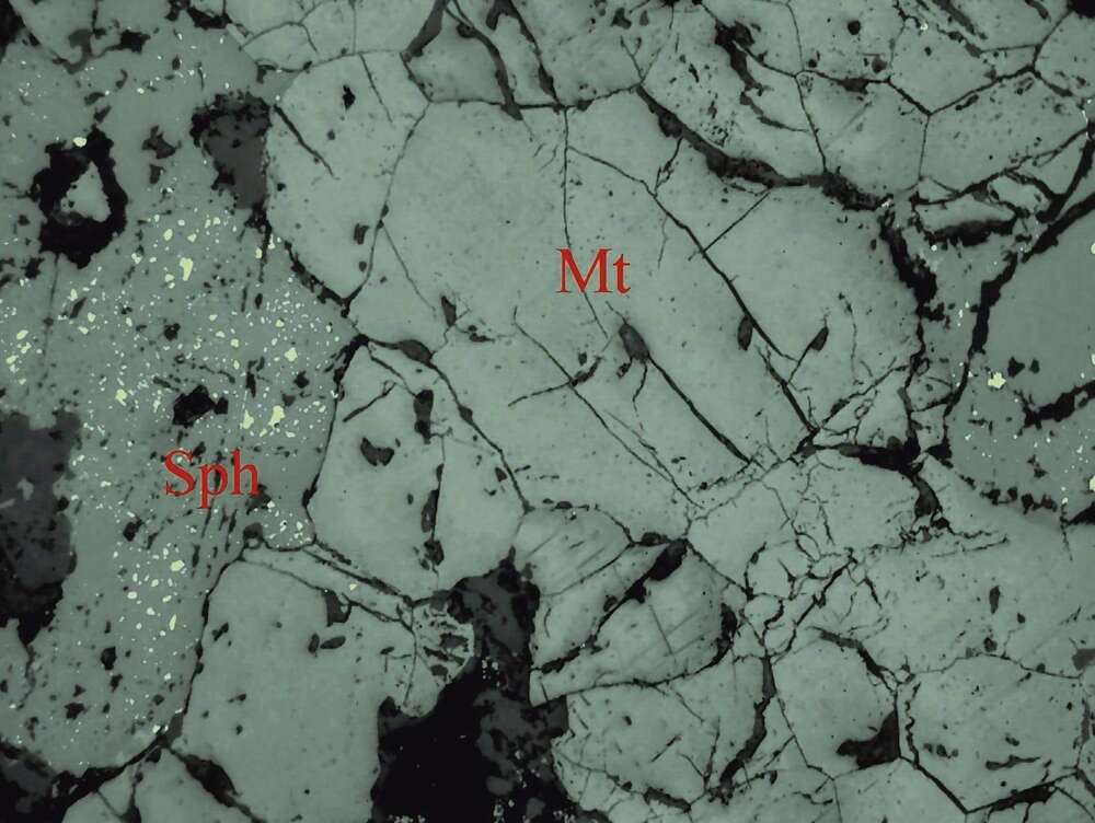 含锌斑杂状磁铁矿矿石