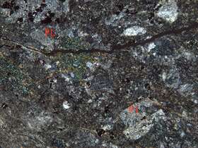 片理化蚀变安山岩（安山玢岩？）