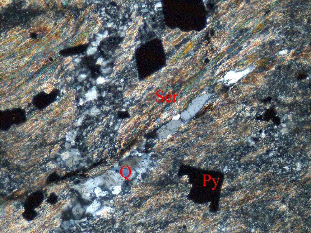 压碎含炭质蚀变泥岩
