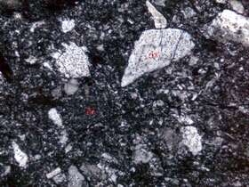 夹石英脉玻屑-晶屑凝灰岩