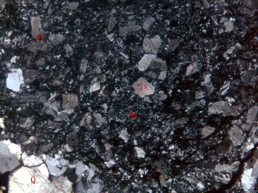 含石英脉蚀变凝灰质砂岩