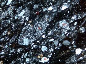 片理化蚀变凝灰质含角砾砂岩