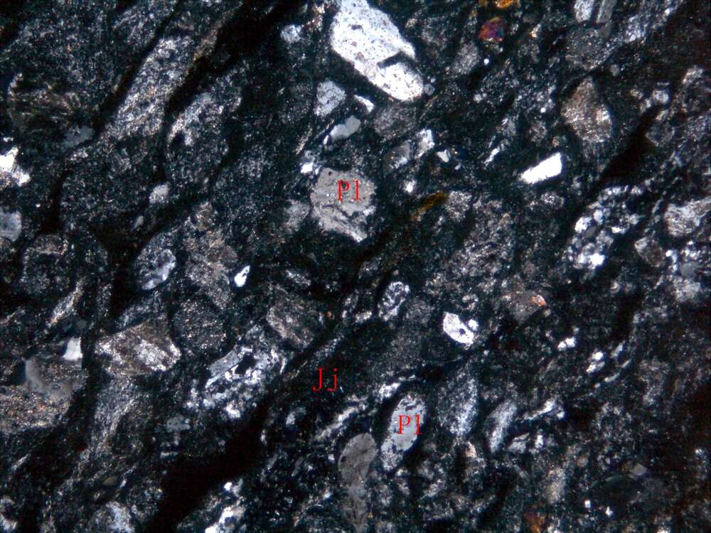 片理化蚀变凝灰质砂岩