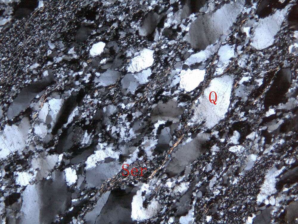 强片理化岩屑石英砂岩