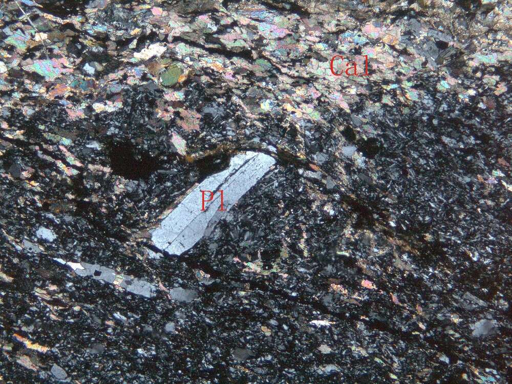 片理化蚀变安山岩