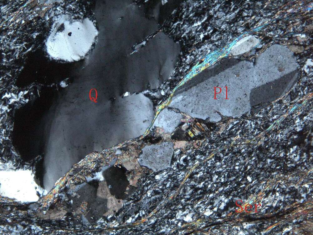 片理化蚀变斜长花岗斑岩