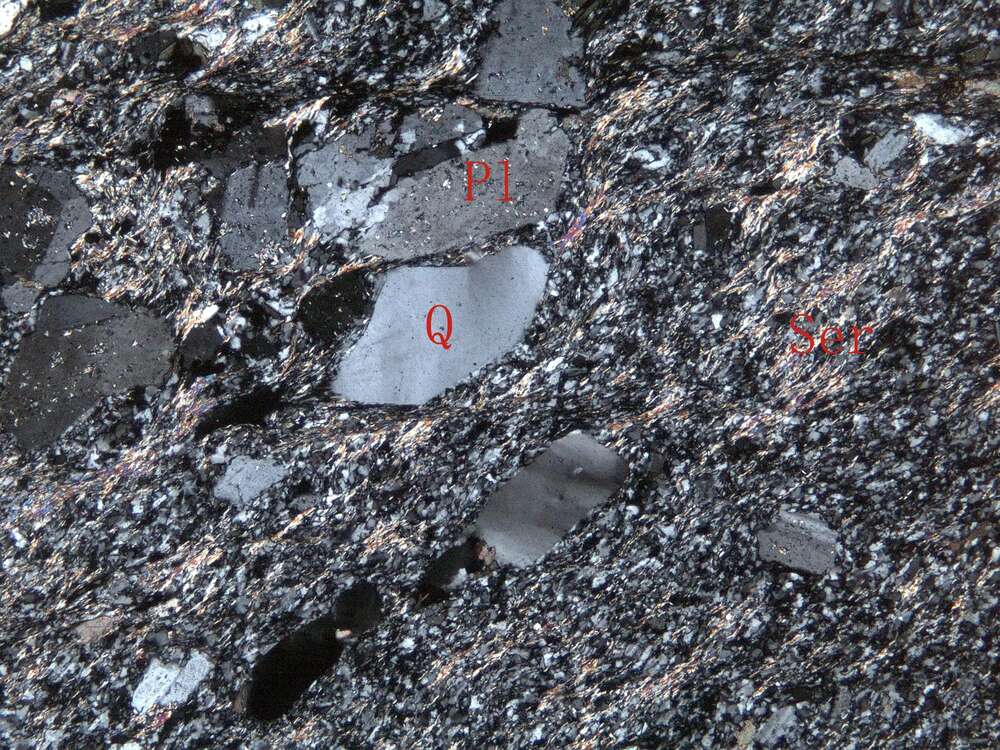 片理化蚀变斜长花岗斑岩