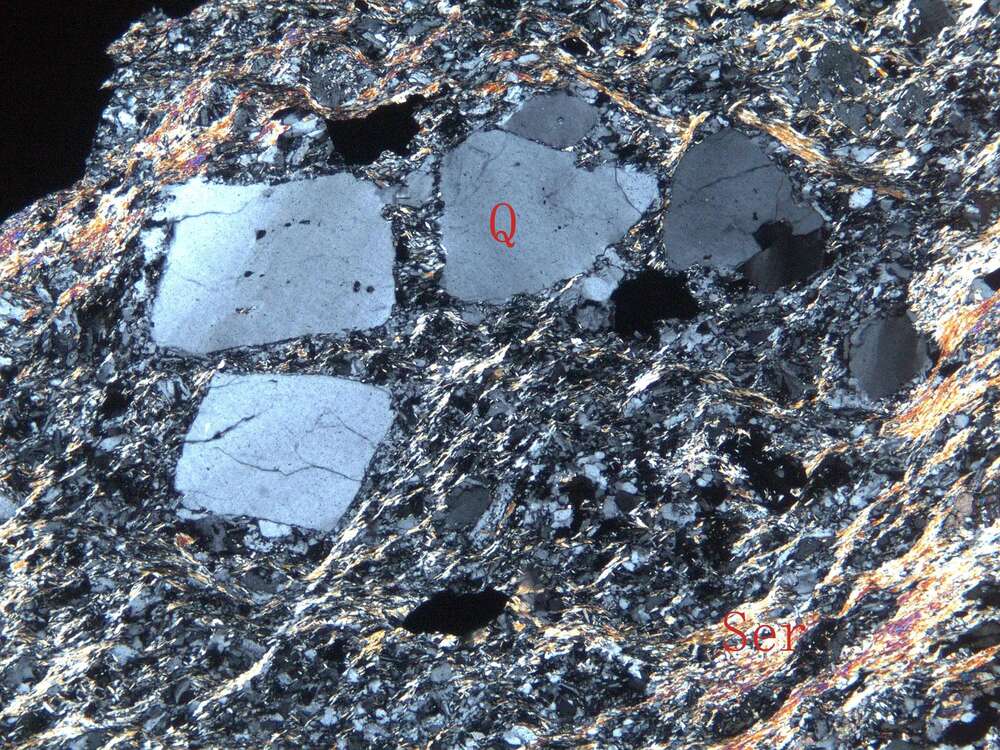 片理化蚀变斜长花岗斑岩