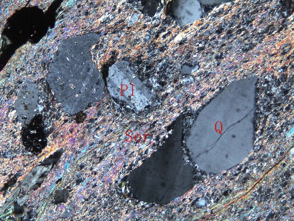 片理化蚀变斜长花岗斑岩