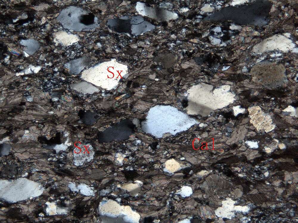 结晶灰岩、钙质中粒岩屑长石砂岩夹钙质细粒岩屑长石砂岩