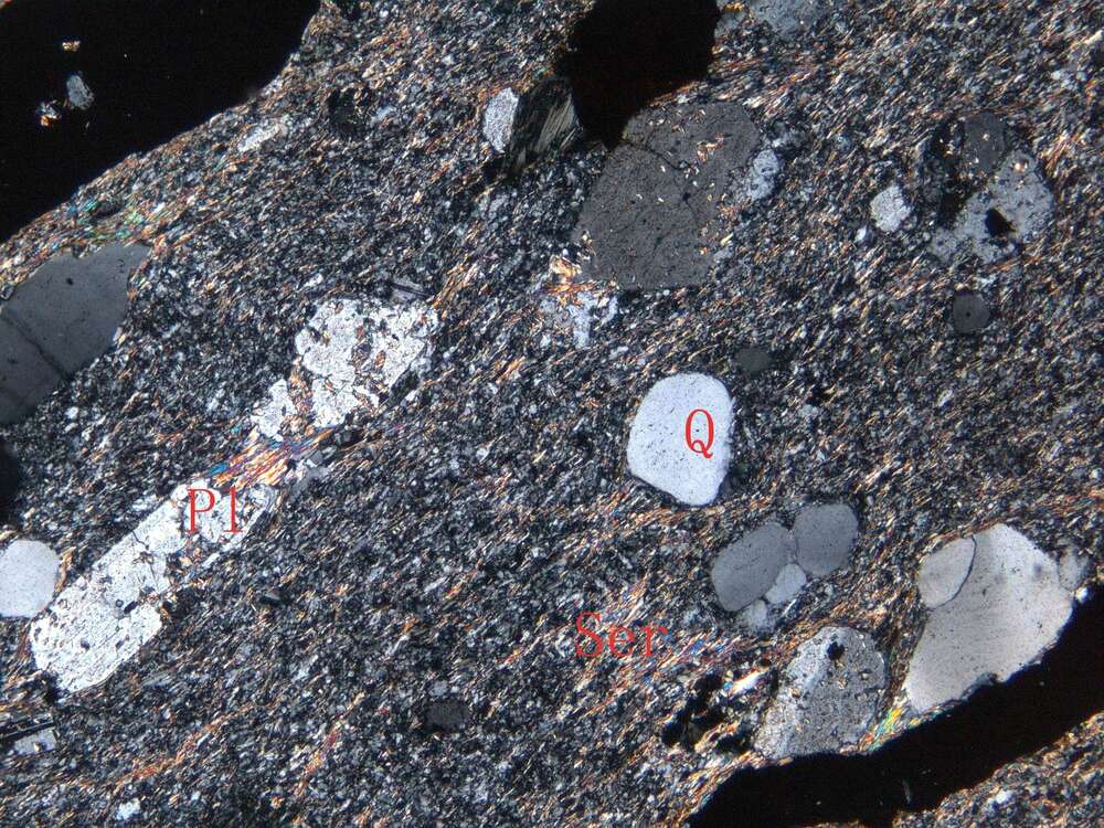 片理化蚀变斜长花岗斑岩