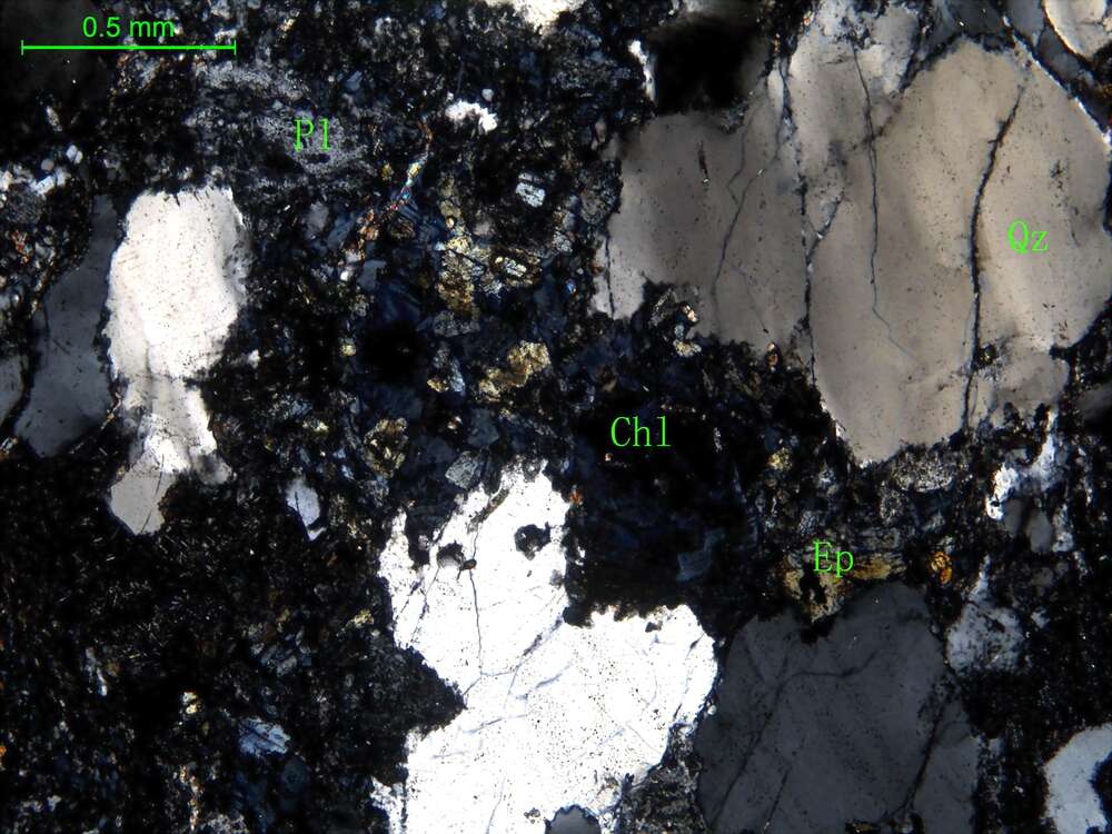 片理化蚀变斜长花岗岩