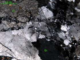 受构造挤压破碎细粒花岗岩