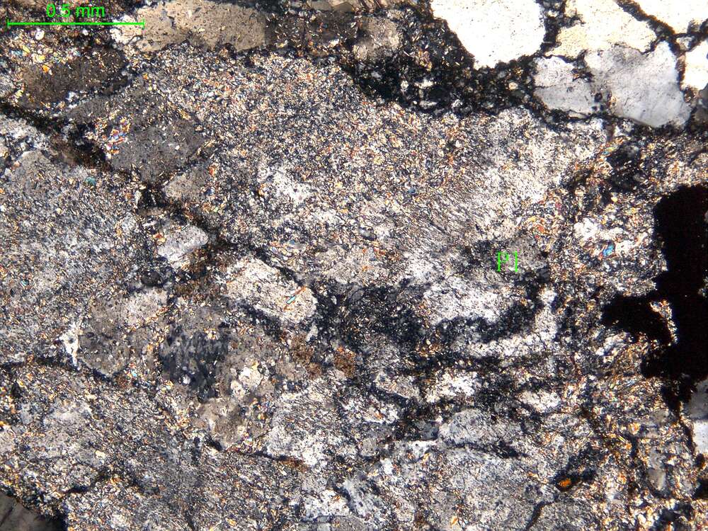 受构造挤压破碎闪长岩