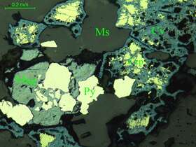 黄铁矿、黄铜矿