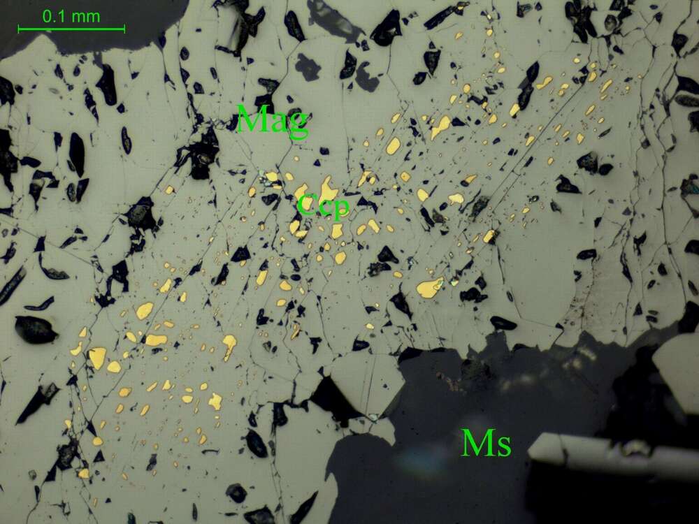磁铁矿、黄铜矿