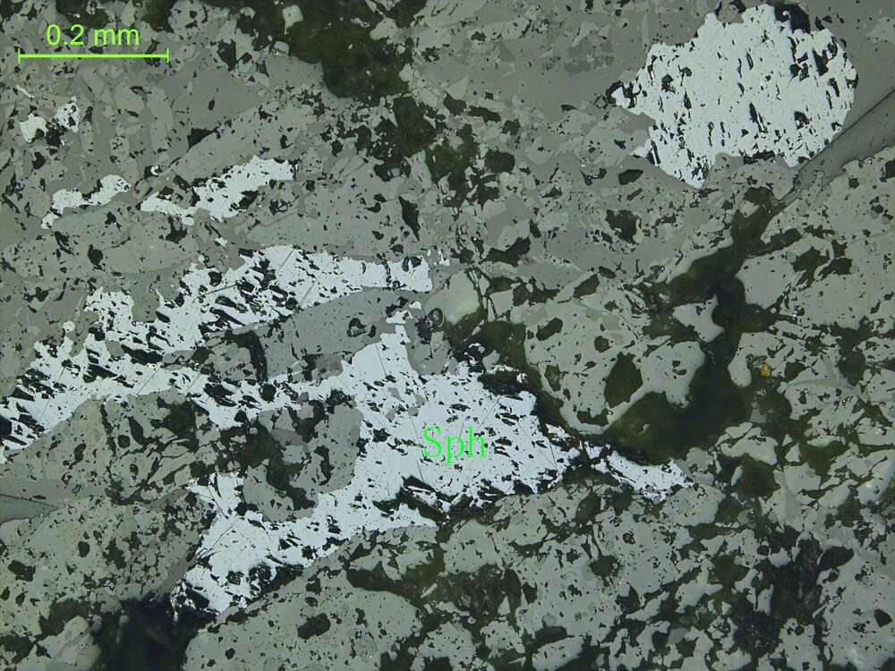 铅锌矿化、黄铁矿化透辉石榴石矽卡岩