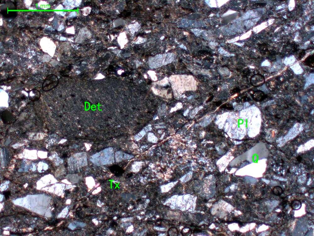 碎裂蚀变粗粒岩屑长石砂岩