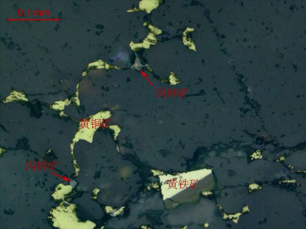 闪锌矿、黄铜矿