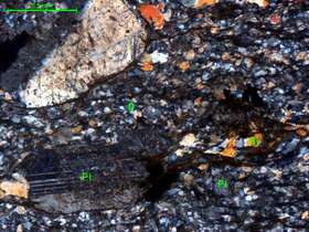 片理化蚀变石英闪长玢岩