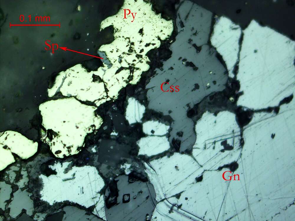 方铅矿、白铅矿、黄铁矿、闪锌矿