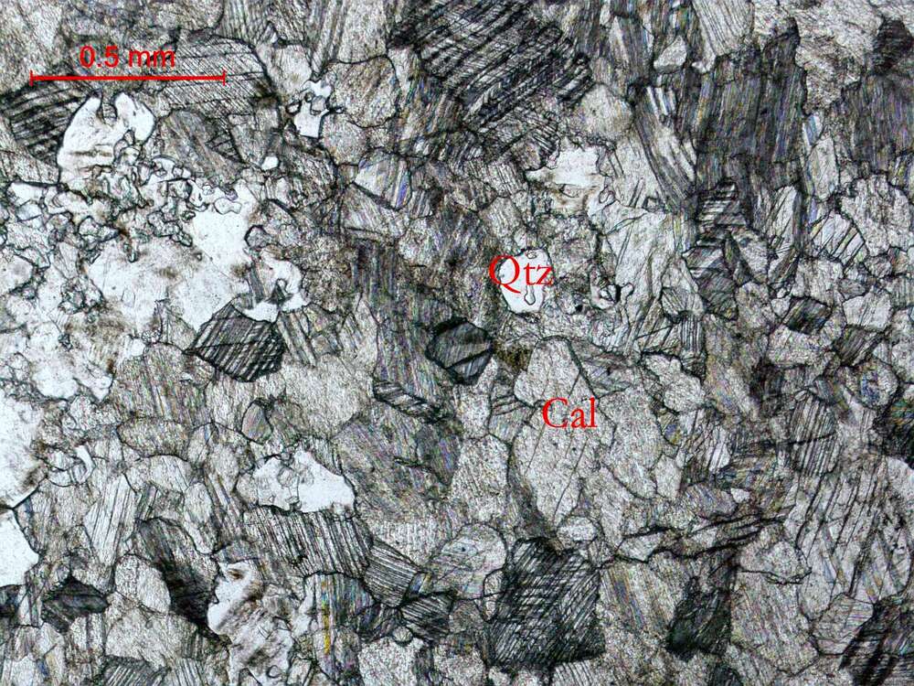 轻度碎裂化细晶灰岩