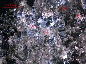 铅矿化条带状含钙质白云母石英片岩