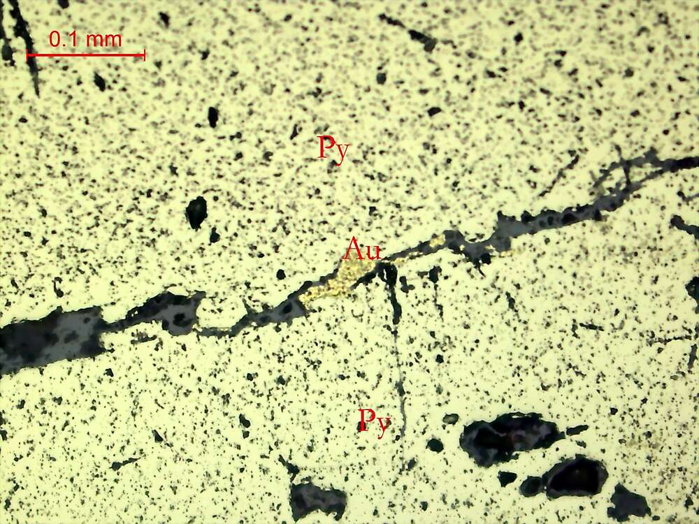 银金矿、褐铁矿化黄铁矿