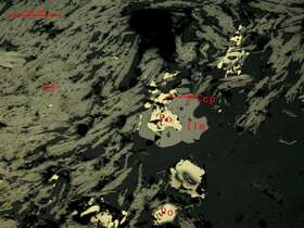 钛铁矿、黄铜矿、磁黄铁矿、石墨