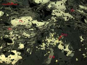 黄铜矿、磁黄铁矿、钛铁矿、石墨