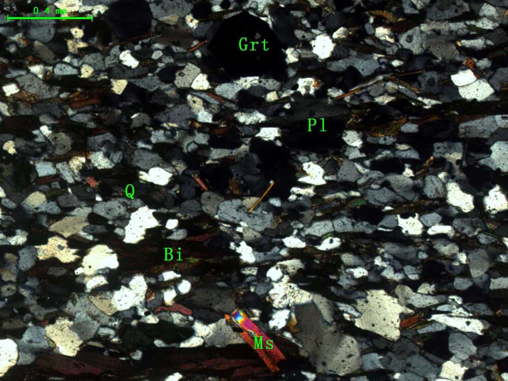 含石榴石黑云母石英片岩