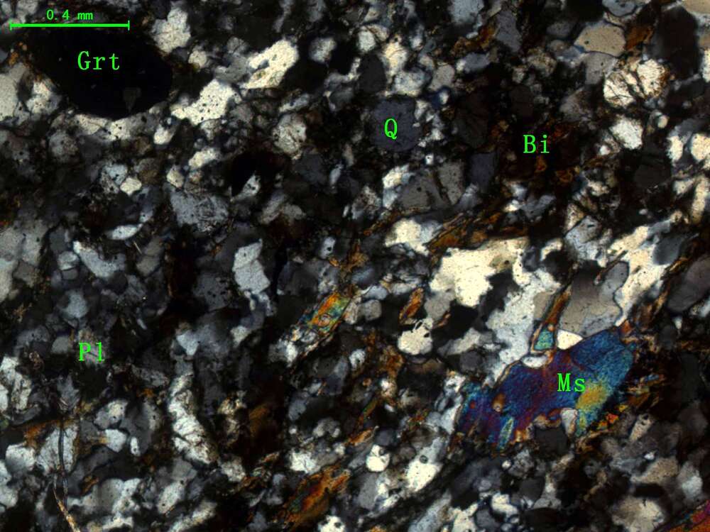 含石榴石黑云母石英片岩