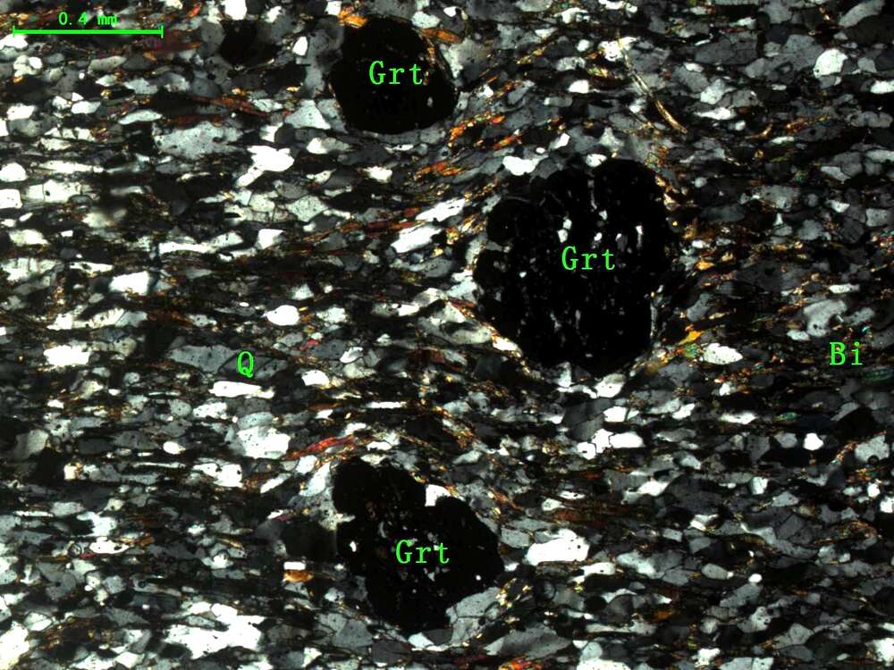 含石榴石黑云母石英片岩