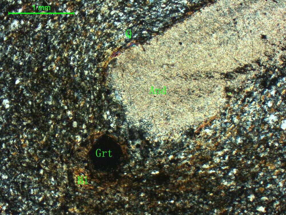 含红柱石黑云母石英片岩