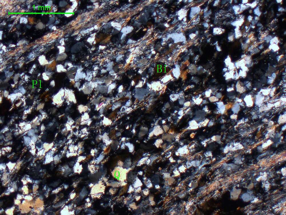 斜长黑云母透闪石英片岩