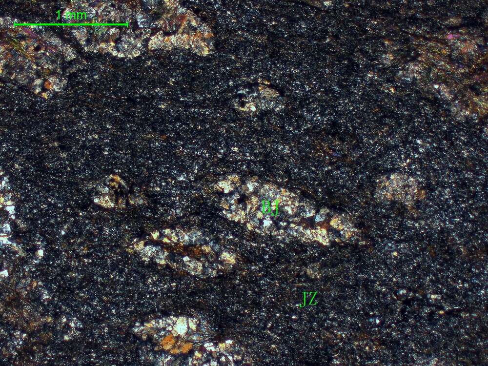 片理化强蚀变玄武岩                                             