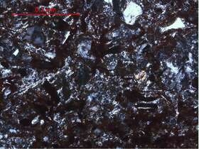 褐红色细粒杏仁状强褐铁矿化玻屑晶屑凝灰岩