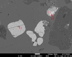 磁铁矿出溶钛铁矿片晶COMPO像