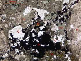 蚀变含杏仁体辉石安山岩