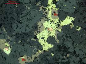 斑铜矿、黄铁矿、黄铜矿